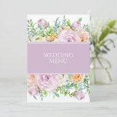 Blume in Bloom - Menü für Hochzeitsempfang Menükarte (Stehend Vorderseite)