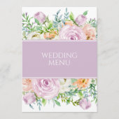 Blume in Bloom - Menü für Hochzeitsempfang Menükarte (Vorderseite)