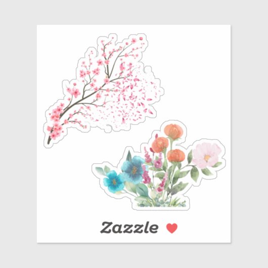 Blume in Bloom v1 Aufkleber (Blatt)