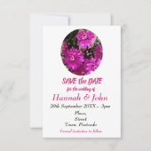 Blume in Blumenrosa Save the Date Foto (Vorderseite)