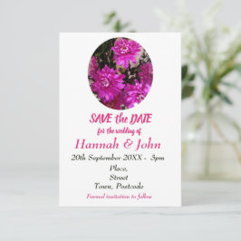 Blume in Blumenrosa Save the Date Foto