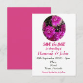 Blume in Blumenrosa Save the Date Foto (Vorne/Hinten)