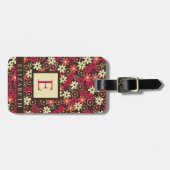 Blume in braun-gelb-rosa-orange gepäckanhänger (Vorderseite horizontal)