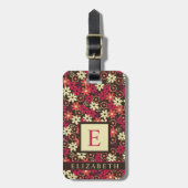 Blume in braun-gelb-rosa-orange gepäckanhänger (Vorderseite vertikal)