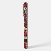 Blume in Braun-Gelb-Rosa Orange iPhone Hülle (Linke Seite)