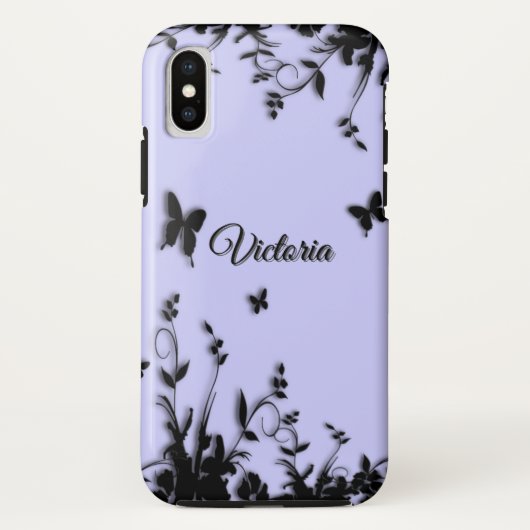 Blume in Butterflies Blue Personal Case-Mate iPhone Hülle (Rückseite)