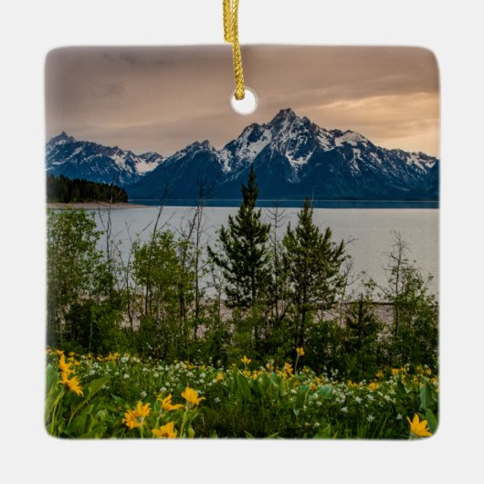 Blume in Colter Bay Keramikornament (Vorderseite)