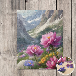 Blume in den Bergen Puzzle