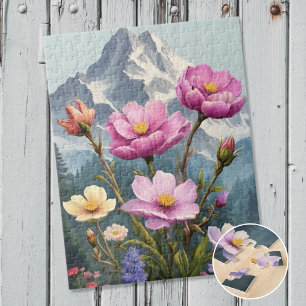Blume in den Bergen Puzzle