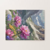 Blume in den Bergen Puzzle (Horizontal)