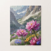 Blume in den Bergen Puzzle (Vertikal)