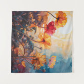 Blume in der Aquarellmalerei der Morgensonne Wandteppich (Vorderseite (Horizontal))