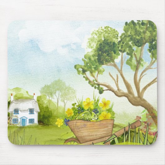Blume in der Landschaft der Rollbarren Mousepad (Vorne)