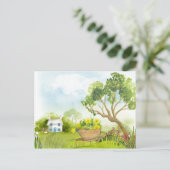 Blume in der Landschaft der Rollbarren Postkarte (Stehend Vorderseite)