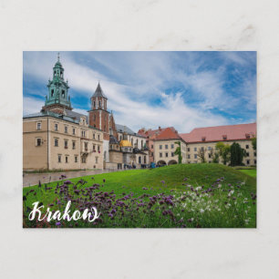 Blume in der Nähe des Schlosses Wawel in Krakau, P Postkarte