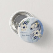 Blume in der Ranch Wasserfarbe Kinderdusche Button (Vorne & Hinten)