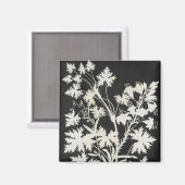 Blume in der Silhouette Magnet (Vorderseite/Rückseite)