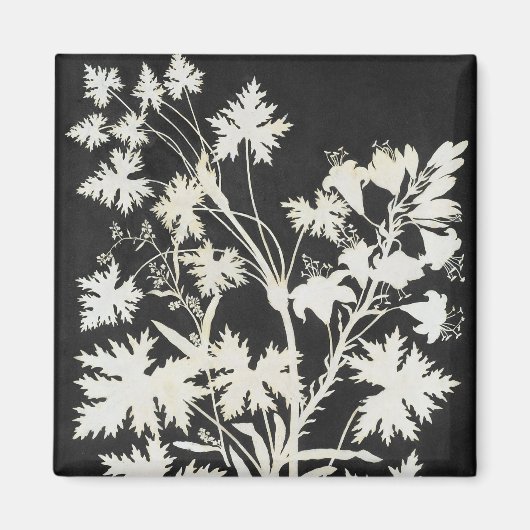 Blume in der Silhouette Magnet (Vorne)