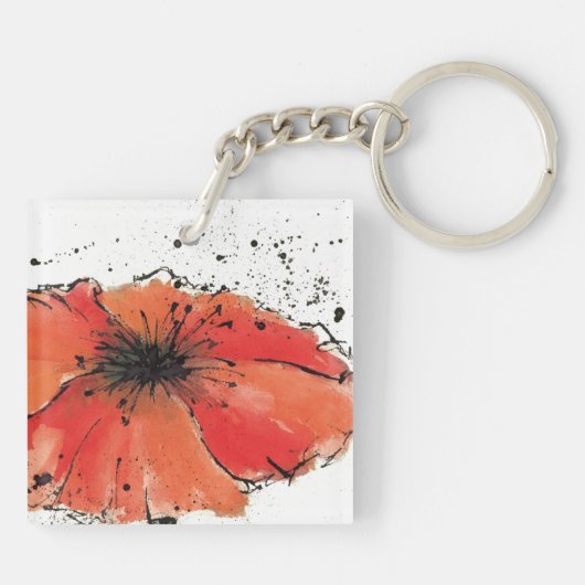 Blume in der vollen Blüte Schlüsselanhänger (Rückseite)