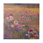 Blume in der weißen Digitalkunst Fliese (Vorderseite)