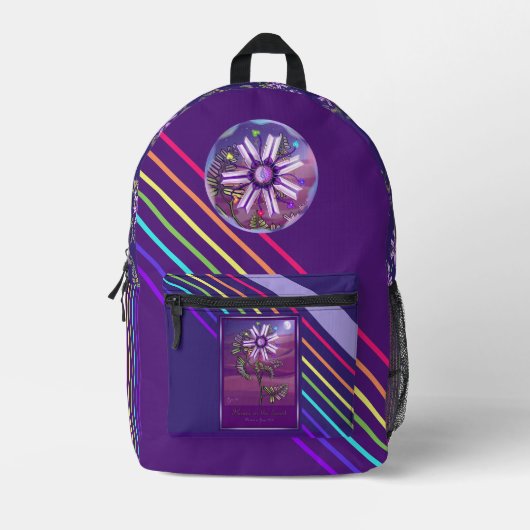 Blume in der Wüste Bedruckter Rucksack (Vorderseite)