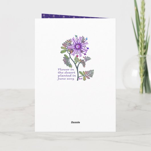 Blume in der Wüste Dankeskarte (Rückseite)