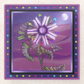 Blume in der Wüste Glasuntersetzer (Vorderseite)