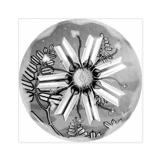 Blume in der Wüste Gummistempel (Prägung)