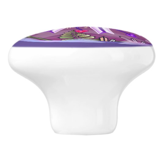 Blume in der Wüste Keramikknauf (Seitenansicht)