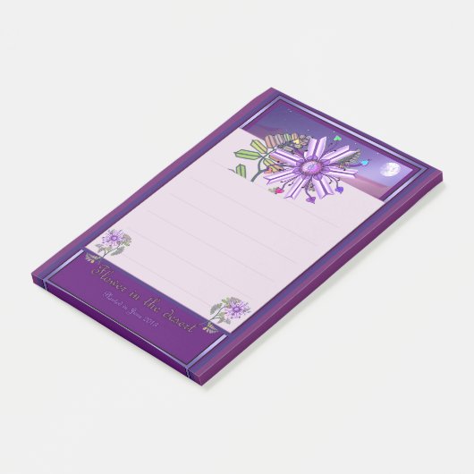 Blume in der Wüste Post-it Klebezettel (angewinkelt)