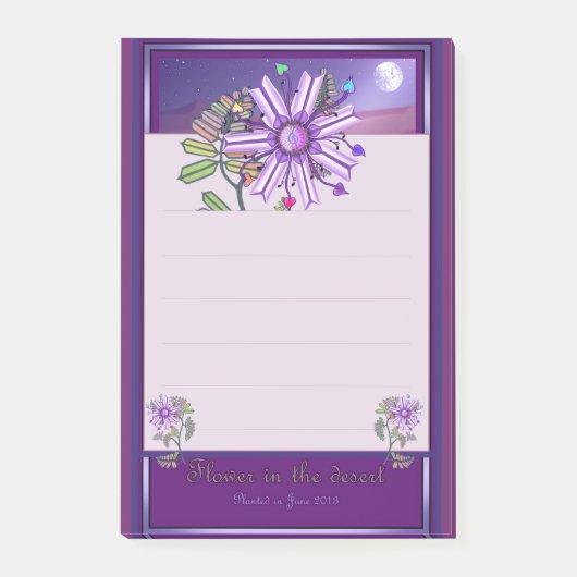 Blume in der Wüste Post-it Klebezettel (Vorderseite)