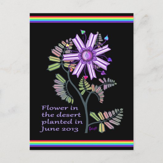 Blume in der Wüste Postkarte (Vorderseite)