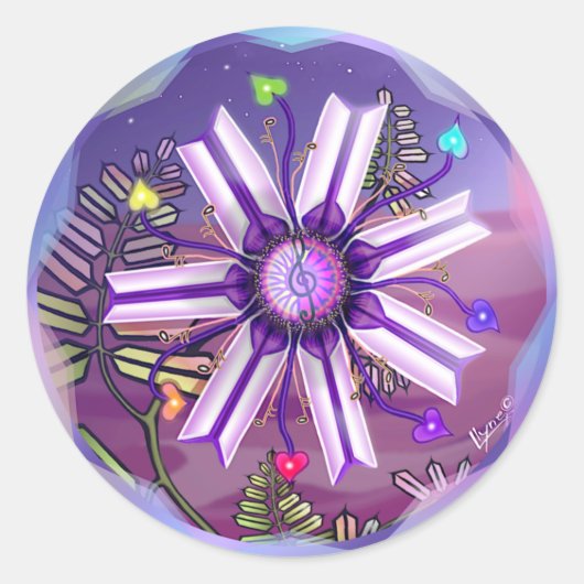 Blume in der Wüste Runder Aufkleber (Vorderseite)