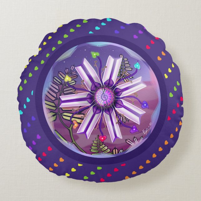 Blume in der Wüste Rundes Kissen (Vorderseite)