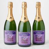 Blume in der Wüste Schaumweinetikett (Flaschen)