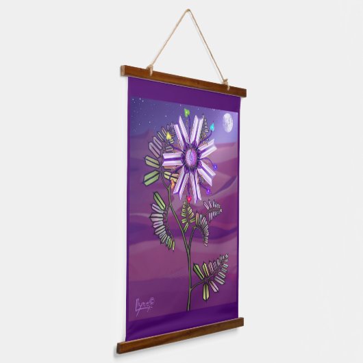 Blume in der Wüste Wandteppich Mit Holzrahmen (Gewinkelt)