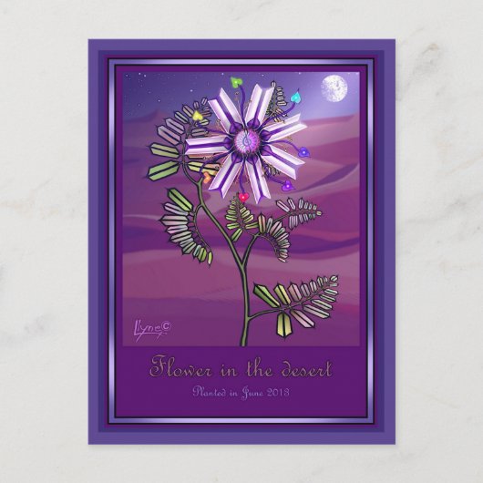 Blume in der Wüsten Postkarte (Vorderseite)