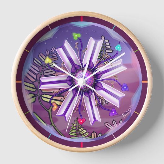 Blume in der Wüsten-Rund-Uhr Uhr (Vorderseite)