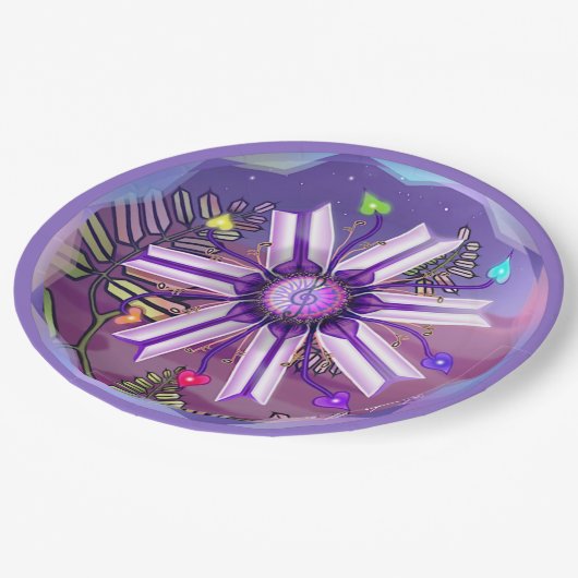 Blume in der Wüstenpapierplatte Pappteller (Schrägansicht)