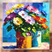 Blume in Dosen Fensteraufkleber (Blatt 2)