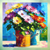 Blume in Dosen Fensteraufkleber (Blatt 3)