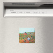 Blume in einem Feld auswählen, Mary Cassatt Magnet (In Situ (Geschirrspüler))