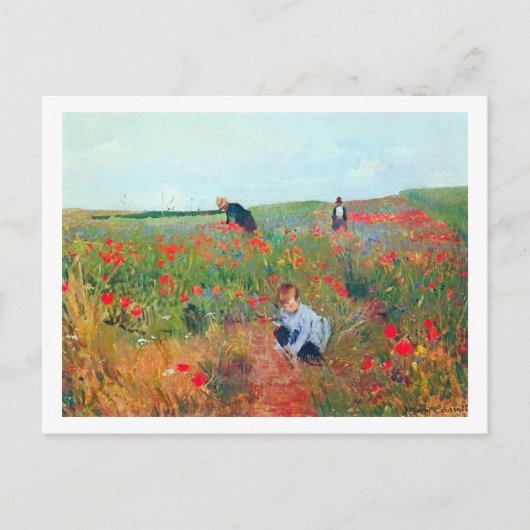 Blume in einem Feld auswählen, Mary Cassatt Postkarte (Vorderseite)