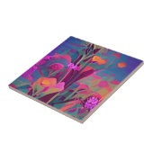 Blume in einem Feld bunt abstrakte Digitalkunst Fliese (Seite)