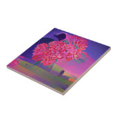 Blume in einem Feld bunt abstrakte Digitalkunst Fliese (Seite)