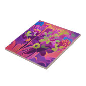 Blume in einem Feld bunt abstrakte Digitalkunst Fliese (Seite)