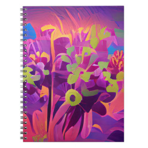 Blume in einem Feld bunt abstrakte Digitalkunst Notizblock