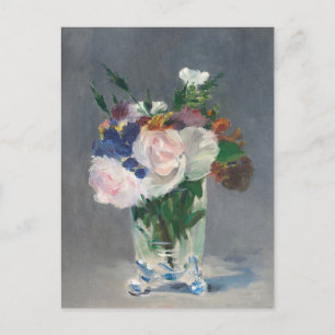 Blume in einem Kristallvase-Manet Postkarte