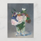 Blume in einem Kristallvase-Manet Postkarte (Vorderseite)