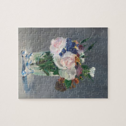 Blume in einem Kristallvase-Manet Puzzle (Horizontal)
